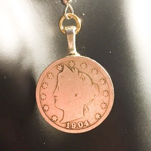 Coin pendant Early 1900s Liberty Head Nickel